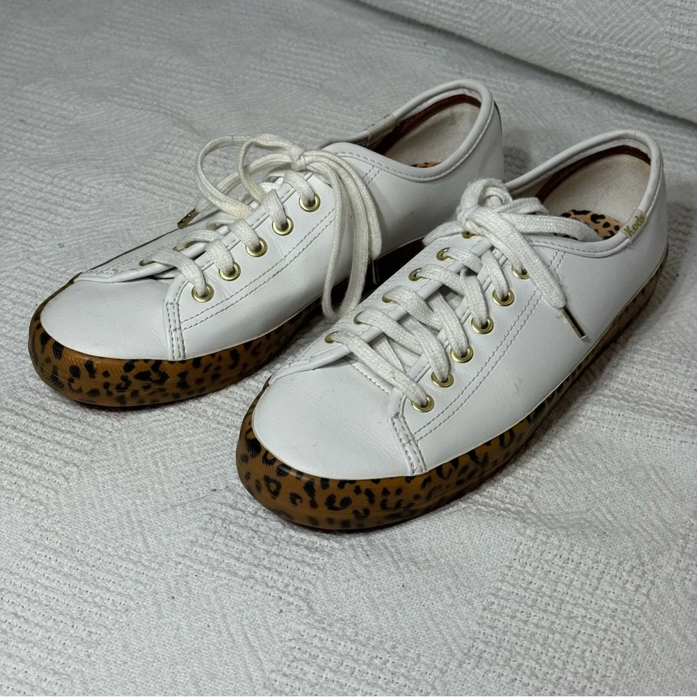 Keds Womens Kickstart Foxing Leopard Sneakers Shoes Casual - Brown, White Size 7